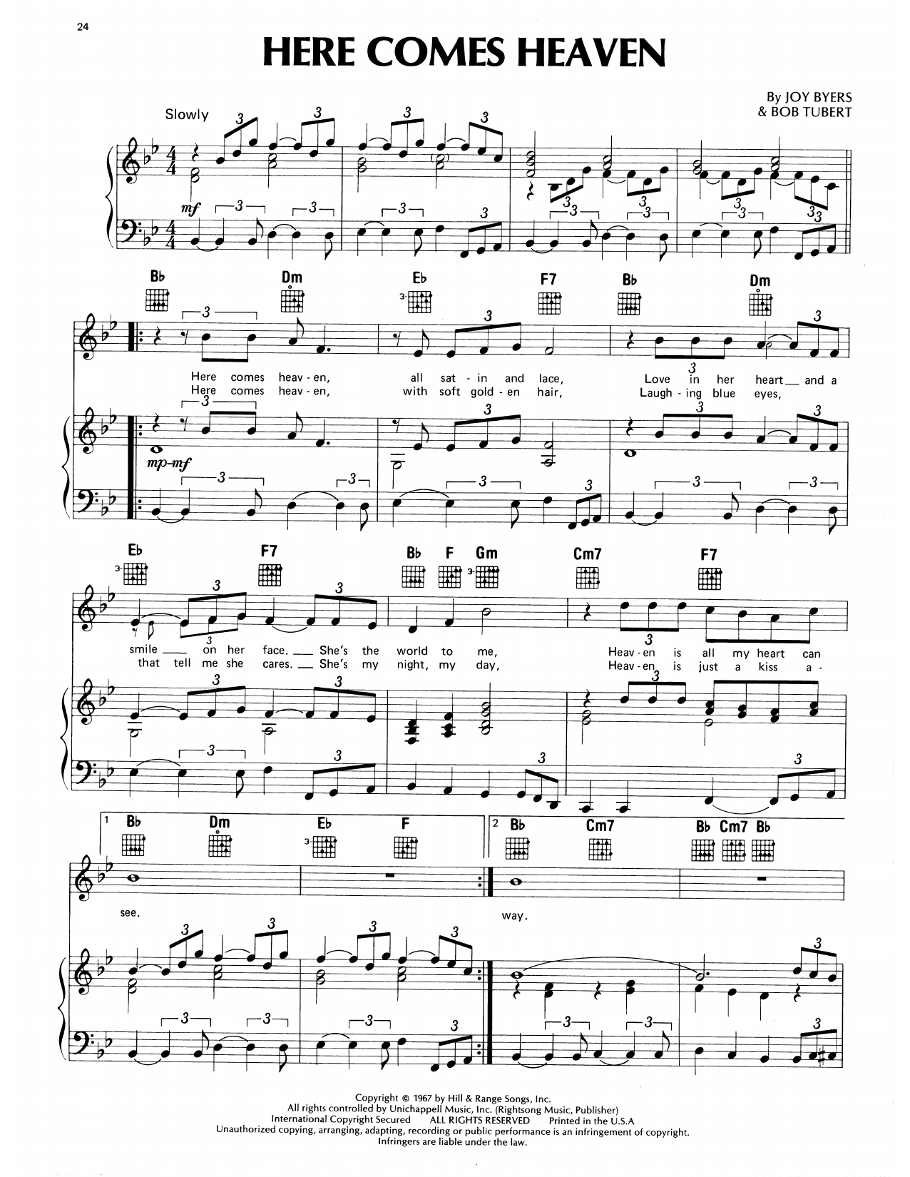 Download Eddy Arnold Here Comes Heaven Sheet Music and learn how to play Piano, Vocal & Guitar Chords (Right-Hand Melody) PDF digital score in minutes