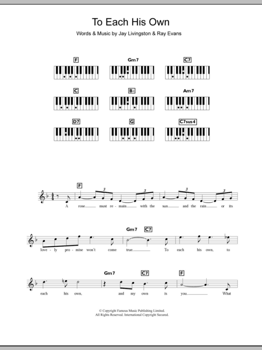 Download Eddy Howard To Each His Own Sheet Music and learn how to play Keyboard PDF digital score in minutes