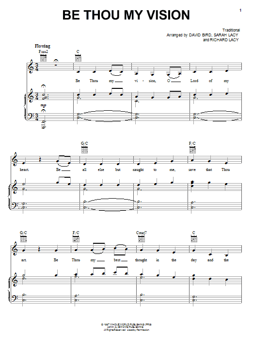 Download Eden's Bridge Be Thou My Vision Sheet Music and learn how to play Piano, Vocal & Guitar (Right-Hand Melody) PDF digital score in minutes
