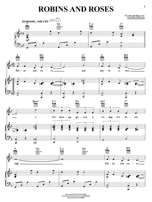 Download Edgar Leslie Robins And Roses Sheet Music and learn how to play Piano, Vocal & Guitar (Right-Hand Melody) PDF digital score in minutes