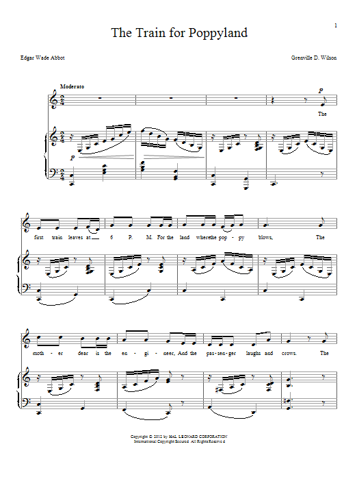 Download Grenville D. Wilson The Train For Poppyland Sheet Music and learn how to play Piano & Vocal PDF digital score in minutes