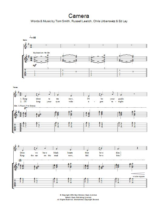 Download Editors Camera Sheet Music and learn how to play Guitar Tab PDF digital score in minutes