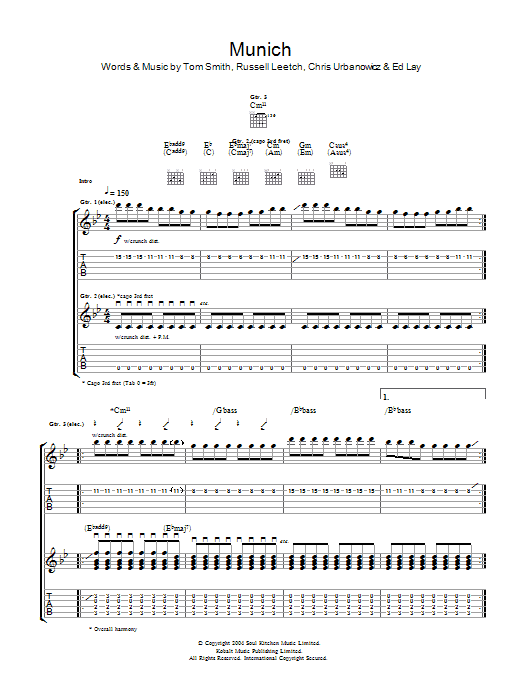 Download Editors Munich Sheet Music and learn how to play Guitar Tab PDF digital score in minutes