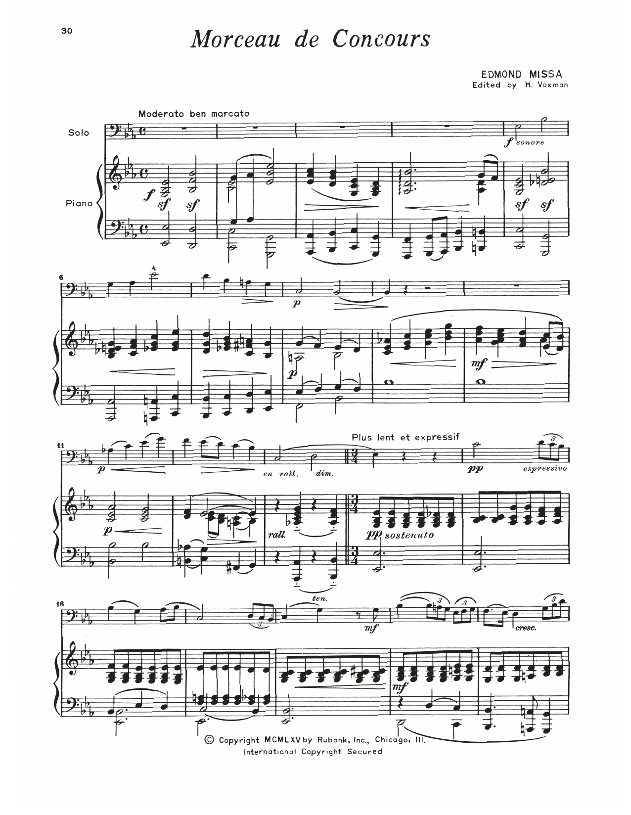 Download Edmond Missa Morceau De Concours Sheet Music and learn how to play Trombone and Piano PDF digital score in minutes
