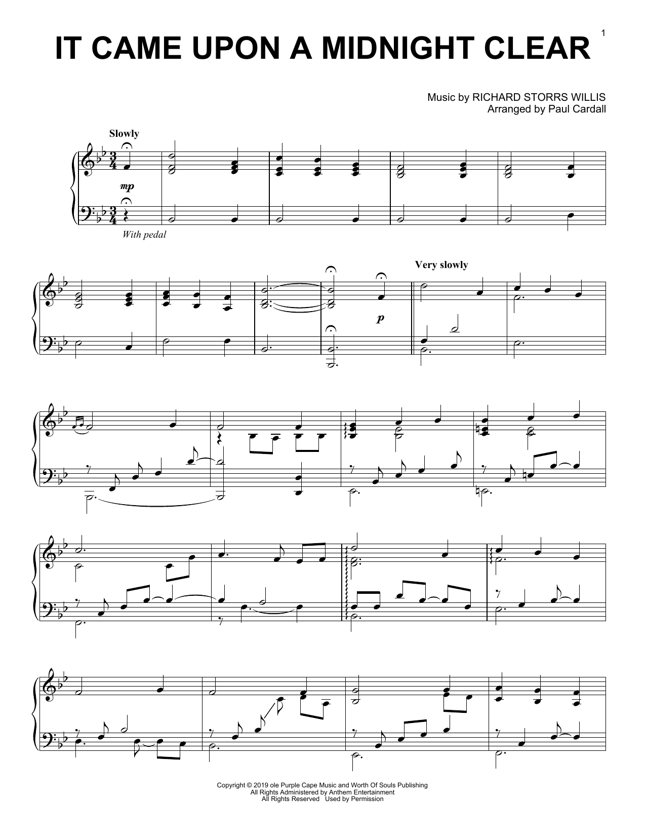 Download Edmund Hamilton Sears It Came Upon a Midnight Clear (arr. Paul Cardall) Sheet Music and learn how to play Piano Solo PDF digital score in minutes