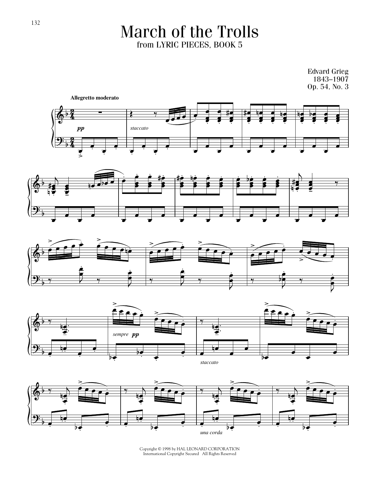 Download Edvard Grieg March Of The Trolls, Op. 54, No. 3 Sheet Music and learn how to play Piano Solo PDF digital score in minutes