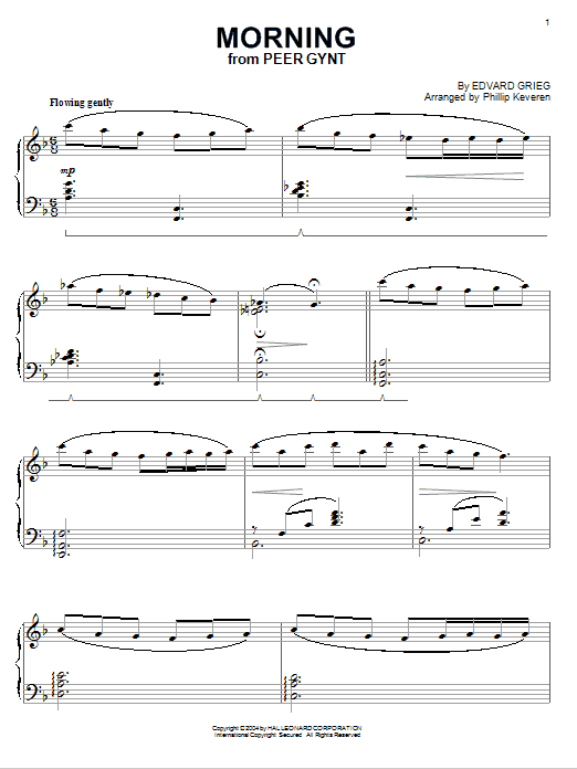 Download Edvard Grieg Morning (from Peer Gynt Suite No.1) Sheet Music and learn how to play Piano PDF digital score in minutes
