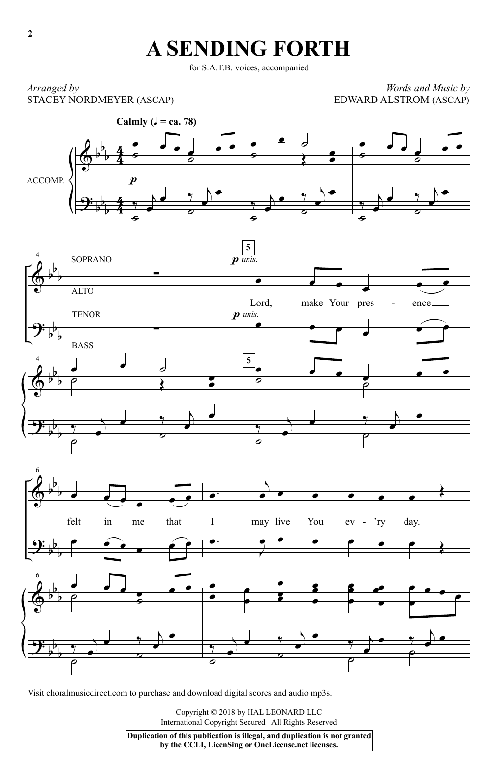 Download Stacey Nordmeyer A Sending Forth Sheet Music and learn how to play SATB PDF digital score in minutes