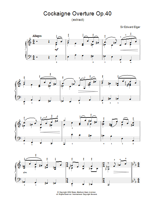 Download Edward Elgar Cockaigne Overture Op.40 Sheet Music and learn how to play Piano PDF digital score in minutes