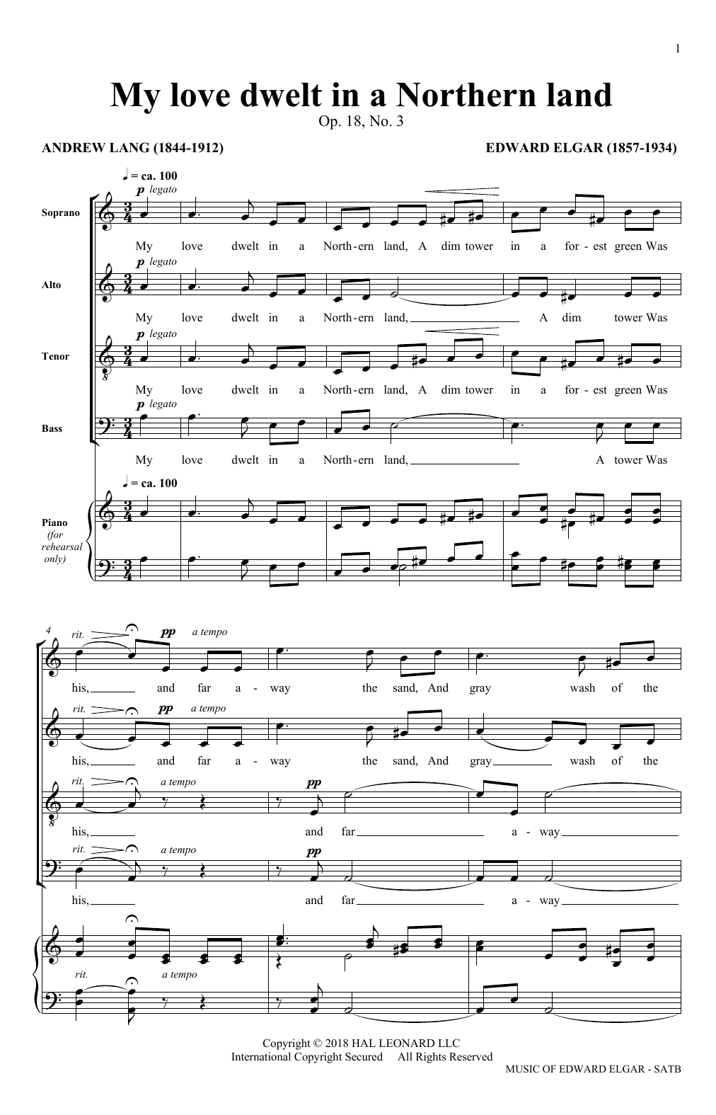 Download Edward Elgar My Love Dwelt (arr. Philip Lawson) Sheet Music and learn how to play SATB Choir PDF digital score in minutes