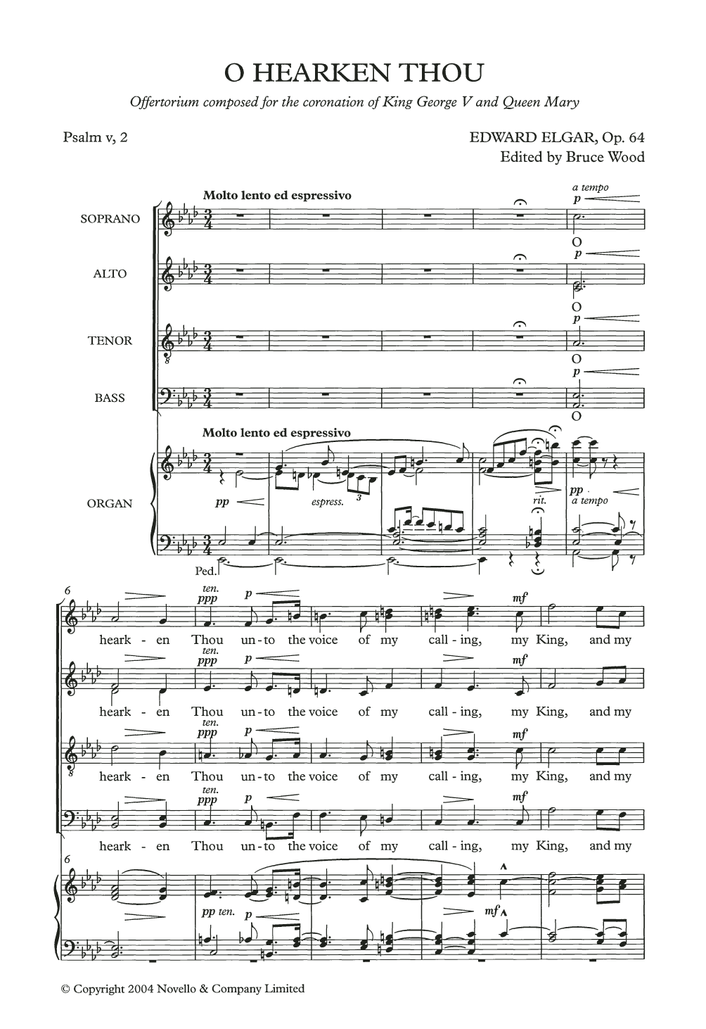 Download Edward Elgar O Hearken Thou Sheet Music and learn how to play Choir PDF digital score in minutes