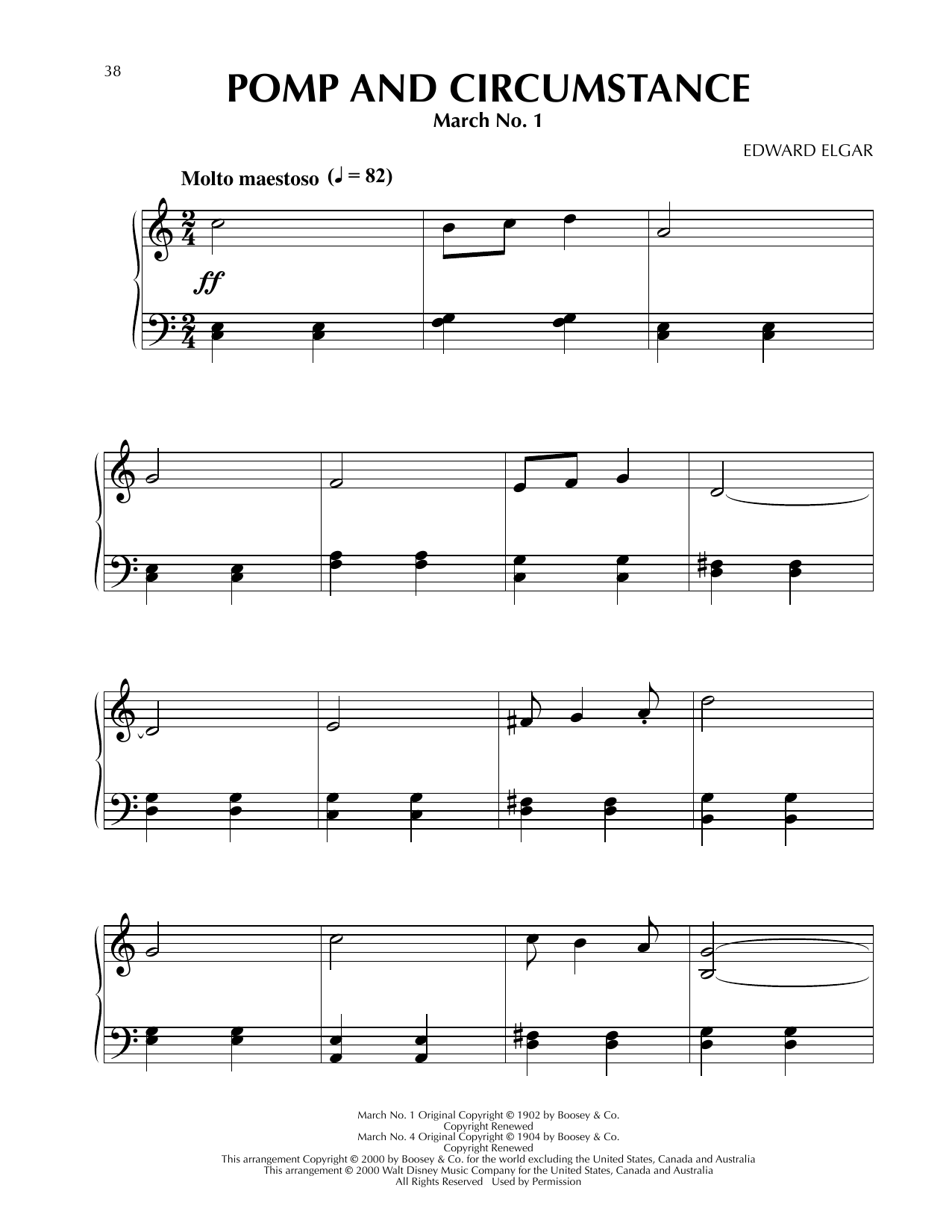 Download Edward Elgar Pomp And Circumstance (from Fantasia 2000) Sheet Music and learn how to play Piano Solo PDF digital score in minutes