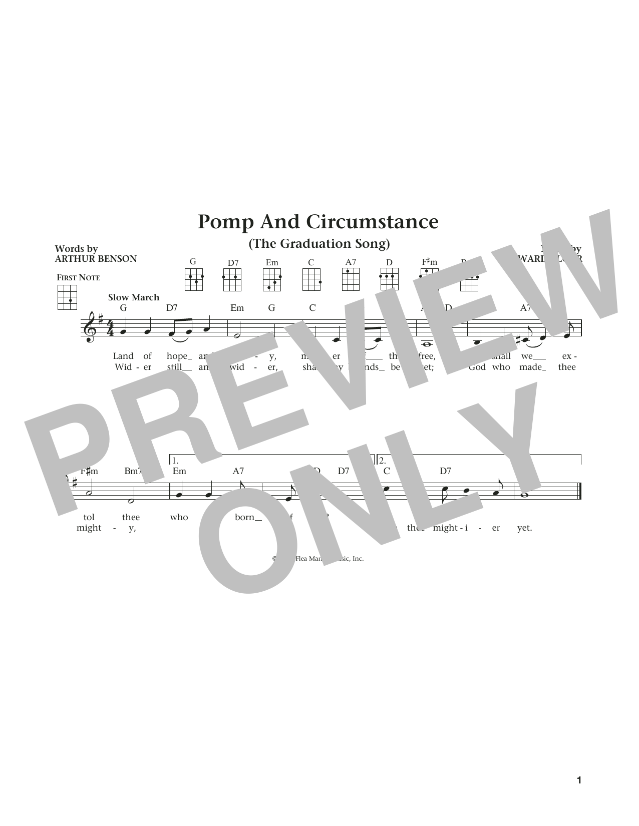 Download Edward Elgar Pomp And Circumstance Sheet Music and learn how to play Ukulele PDF digital score in minutes