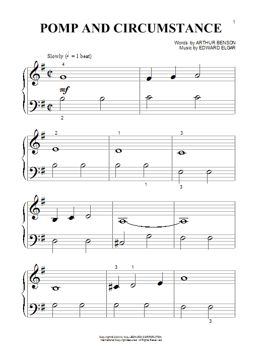 Download Edward Elgar Pomp And Circumstance Sheet Music and learn how to play Melody Line, Lyrics & Chords PDF digital score in minutes
