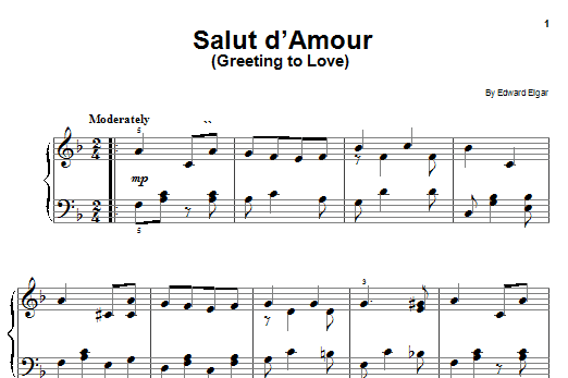 Download Edward Elgar Salut D'amour (Greeting To Love) Sheet Music and learn how to play Easy Piano PDF digital score in minutes