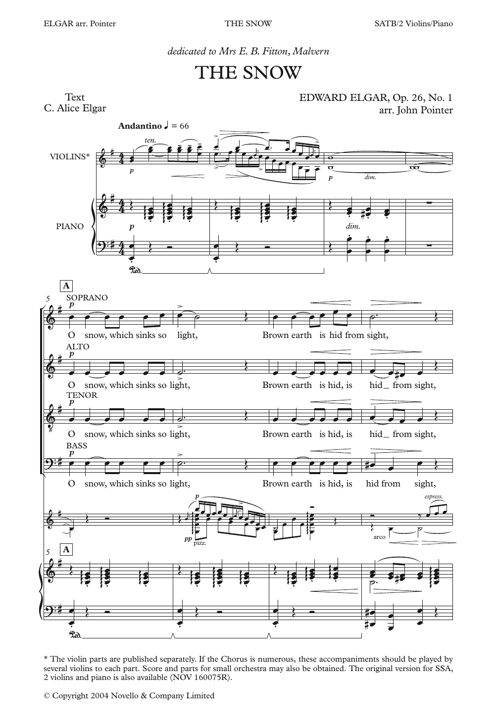 Download Edward Elgar The Snow Sheet Music and learn how to play Choir PDF digital score in minutes