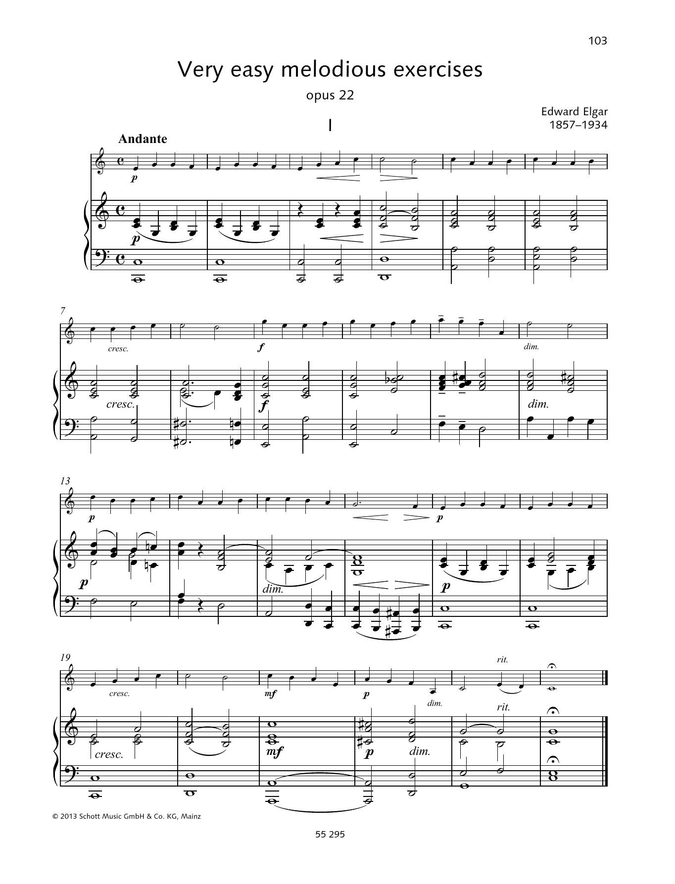 Download Edward Elgar Very easy melodious exercises Sheet Music and learn how to play String Solo PDF digital score in minutes