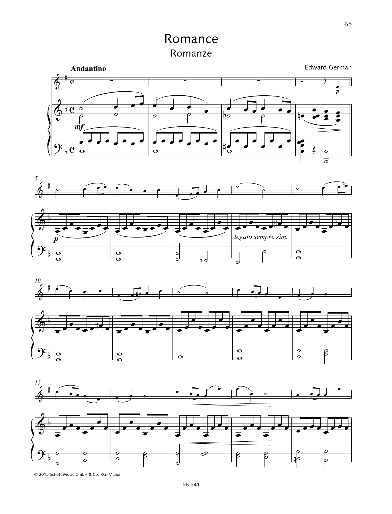 Download Edward German Romance Sheet Music and learn how to play Woodwind Solo PDF digital score in minutes