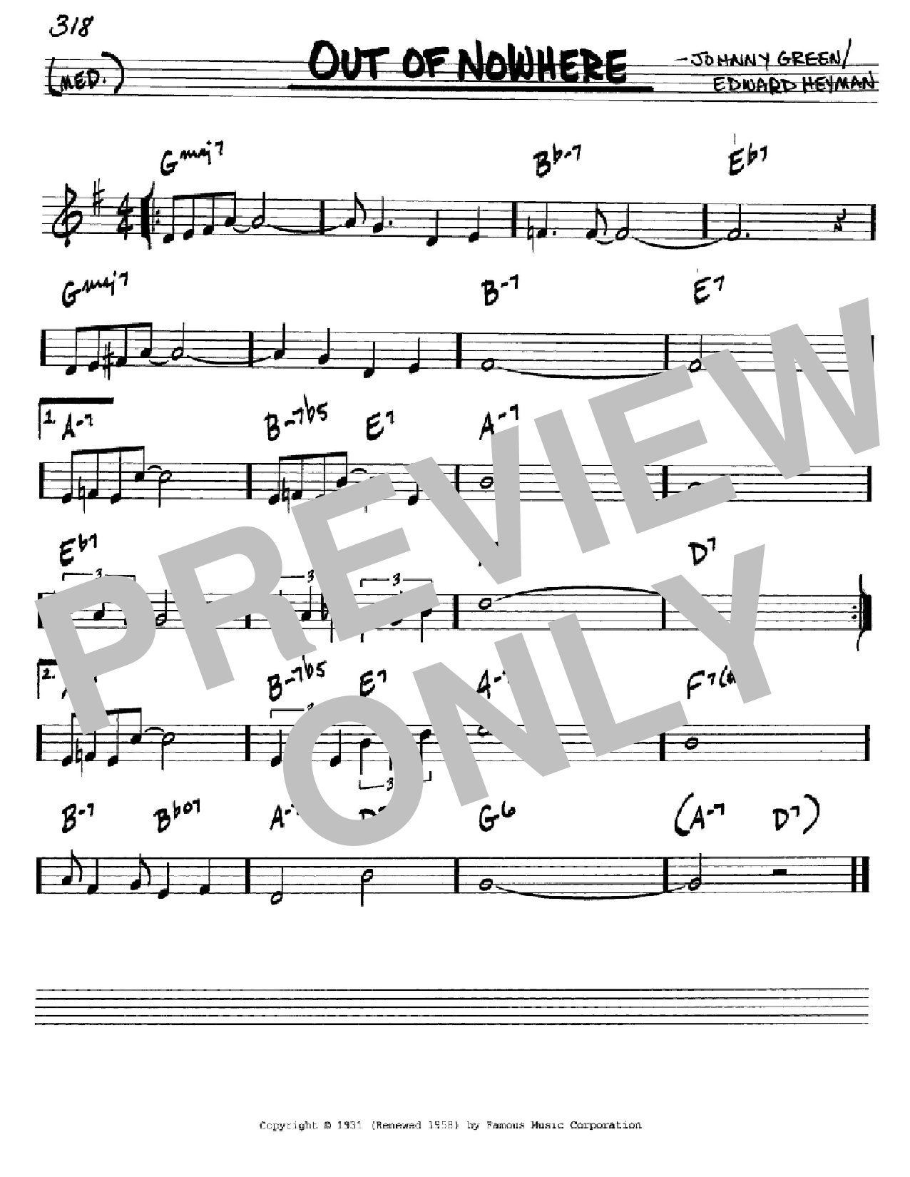 Download Edward Heyman Out Of Nowhere Sheet Music and learn how to play Easy Piano PDF digital score in minutes