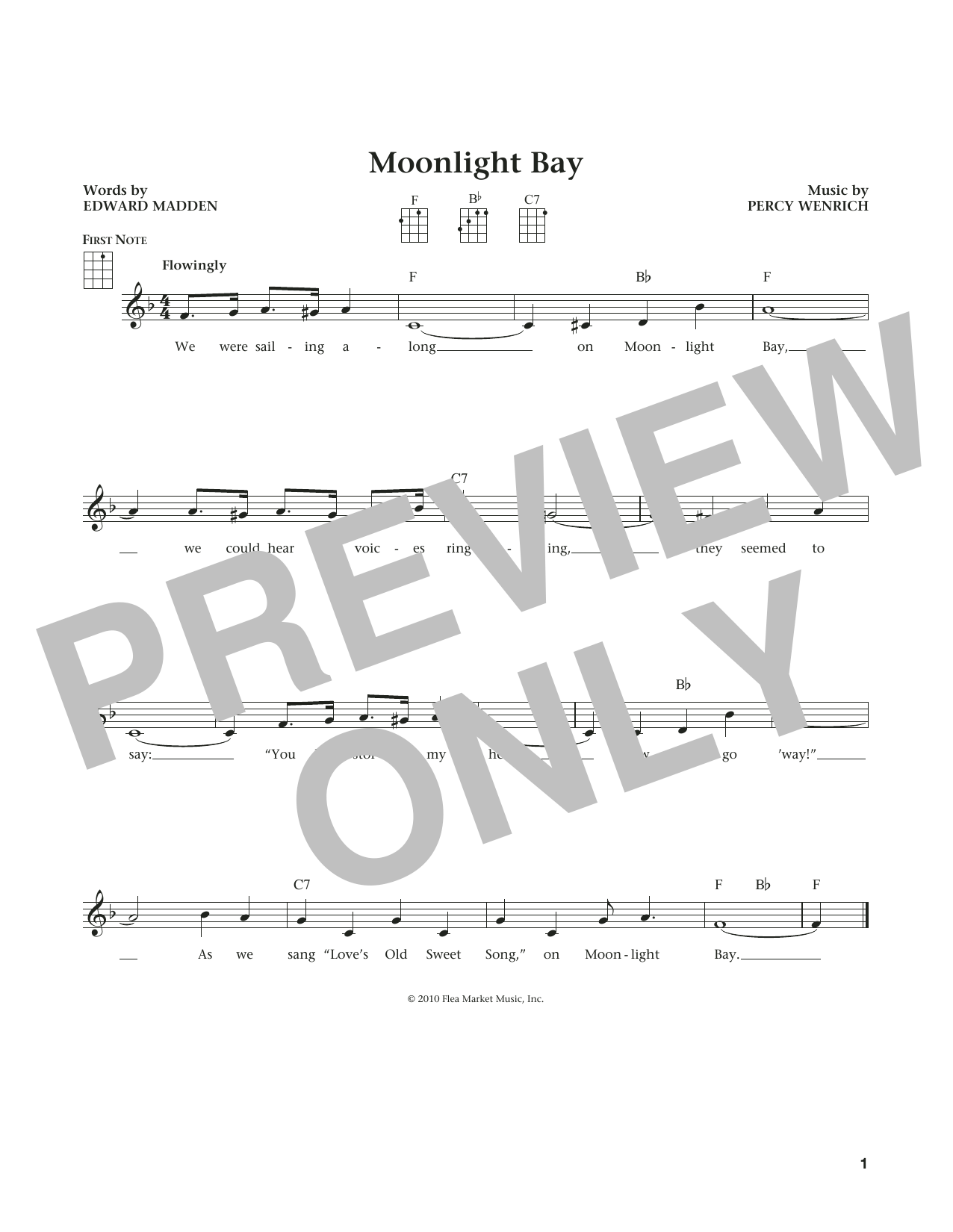 Download Edward Madden Moonlight Bay Sheet Music and learn how to play Ukulele PDF digital score in minutes
