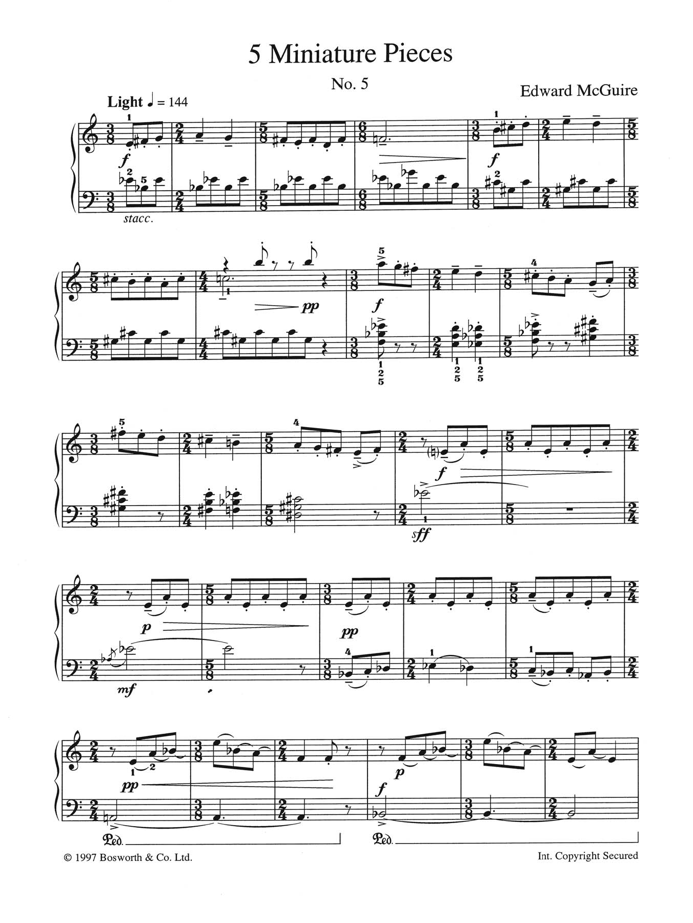 Download Edward McGuire Five Miniature Pieces: No. 5 Sheet Music and learn how to play Piano PDF digital score in minutes