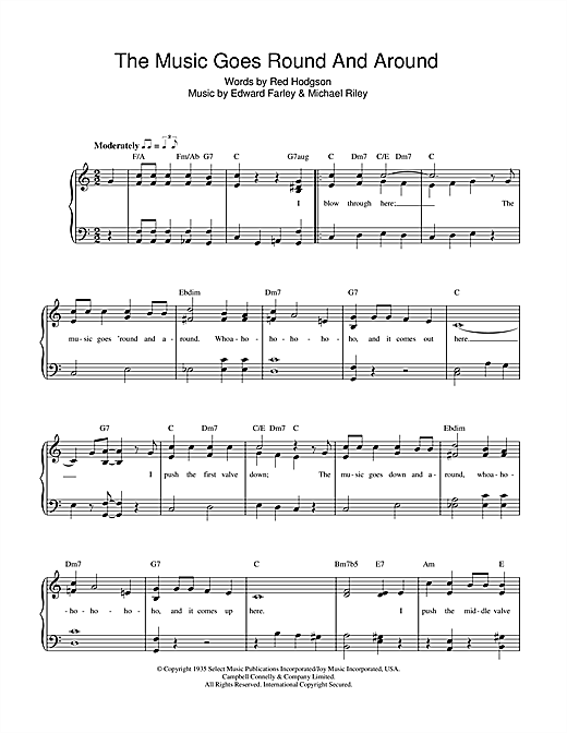 Download Edward Farley The Music Goes Round And Around Sheet Music and learn how to play Piano & Vocal PDF digital score in minutes