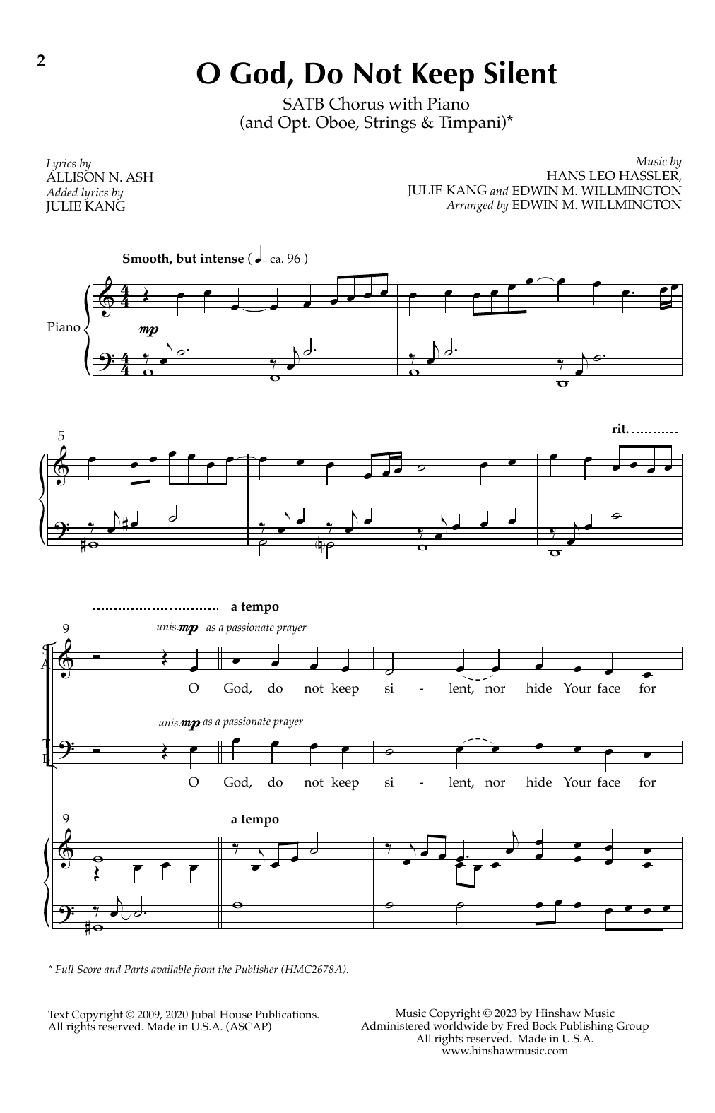 Download Edwin M. Willmington O God, Do Not Keep Silent Sheet Music and learn how to play SATB Choir PDF digital score in minutes