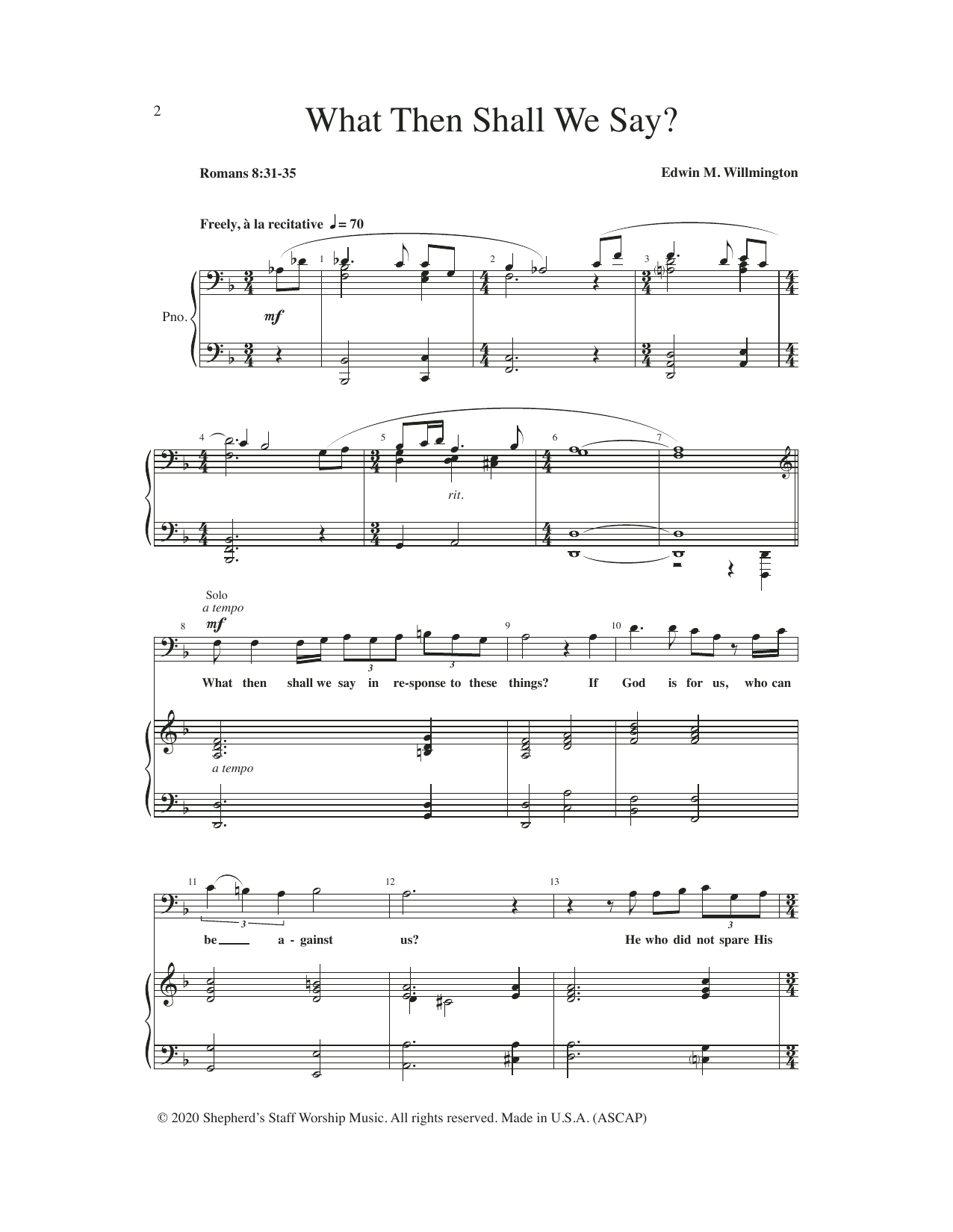 Download Edwin Willmington What Then Shall We Say? Sheet Music and learn how to play SATB Choir PDF digital score in minutes