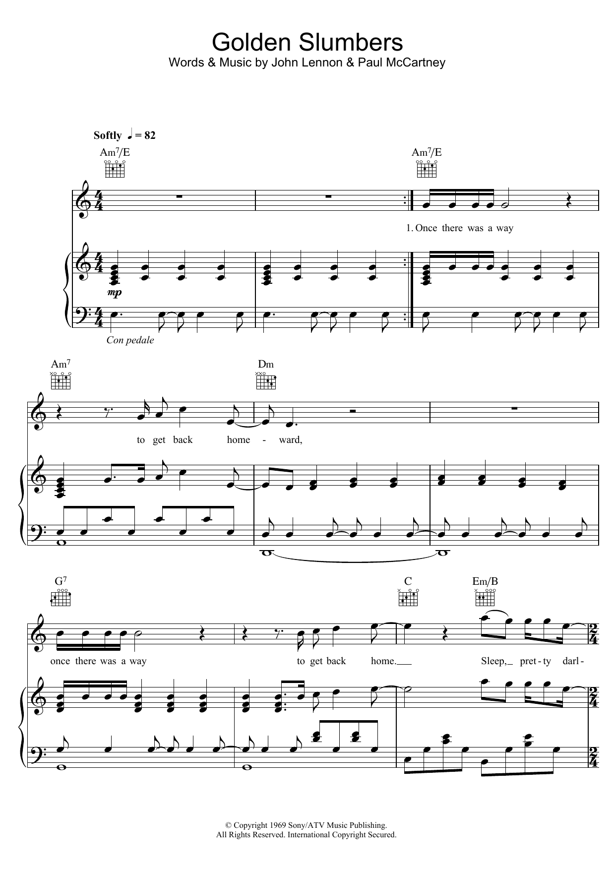 Download Elbow Golden Slumbers Sheet Music and learn how to play Piano, Vocal & Guitar (Right-Hand Melody) PDF digital score in minutes