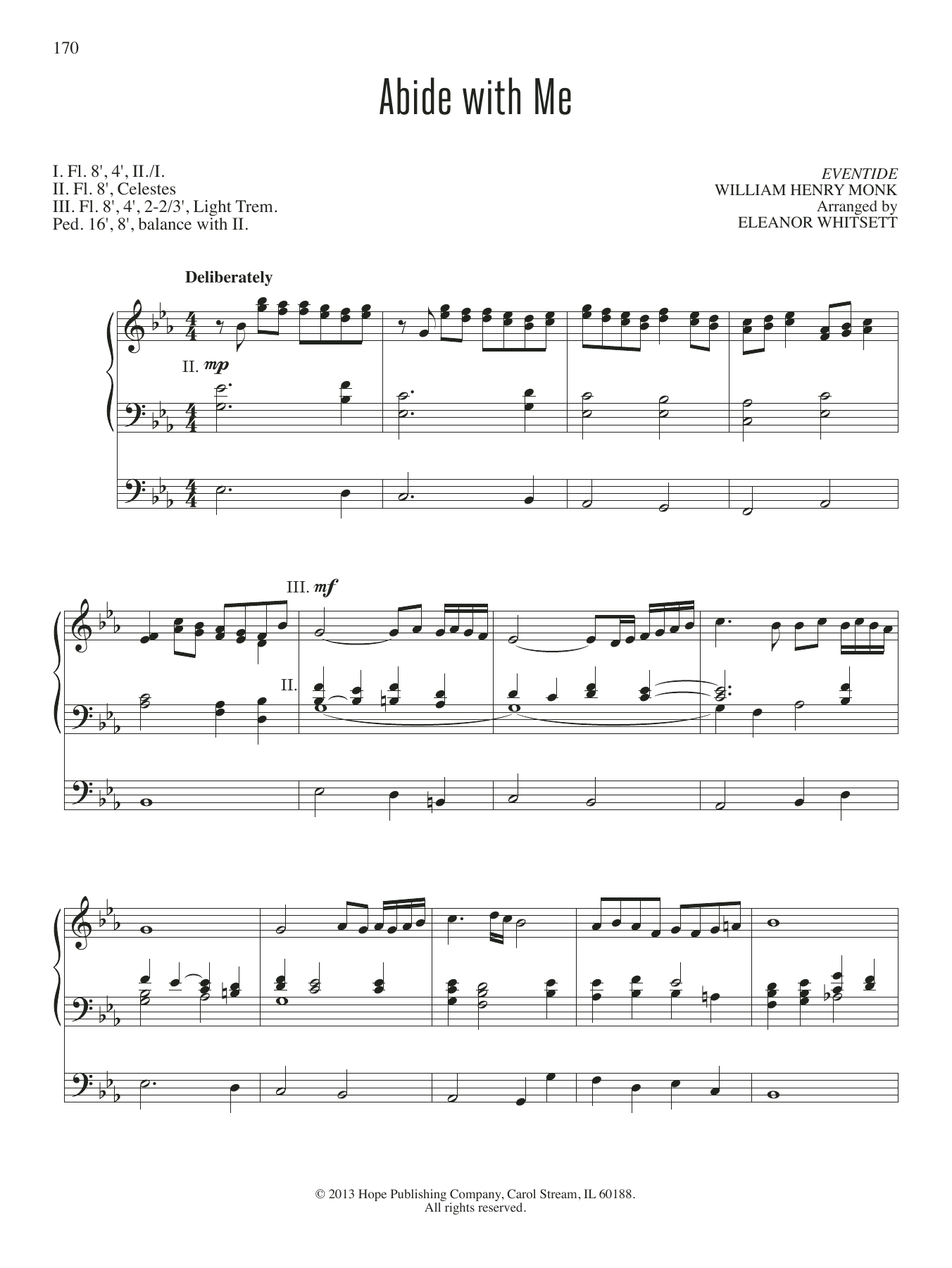 Download Eleanor Whitsett Abide with Me Sheet Music and learn how to play Organ PDF digital score in minutes