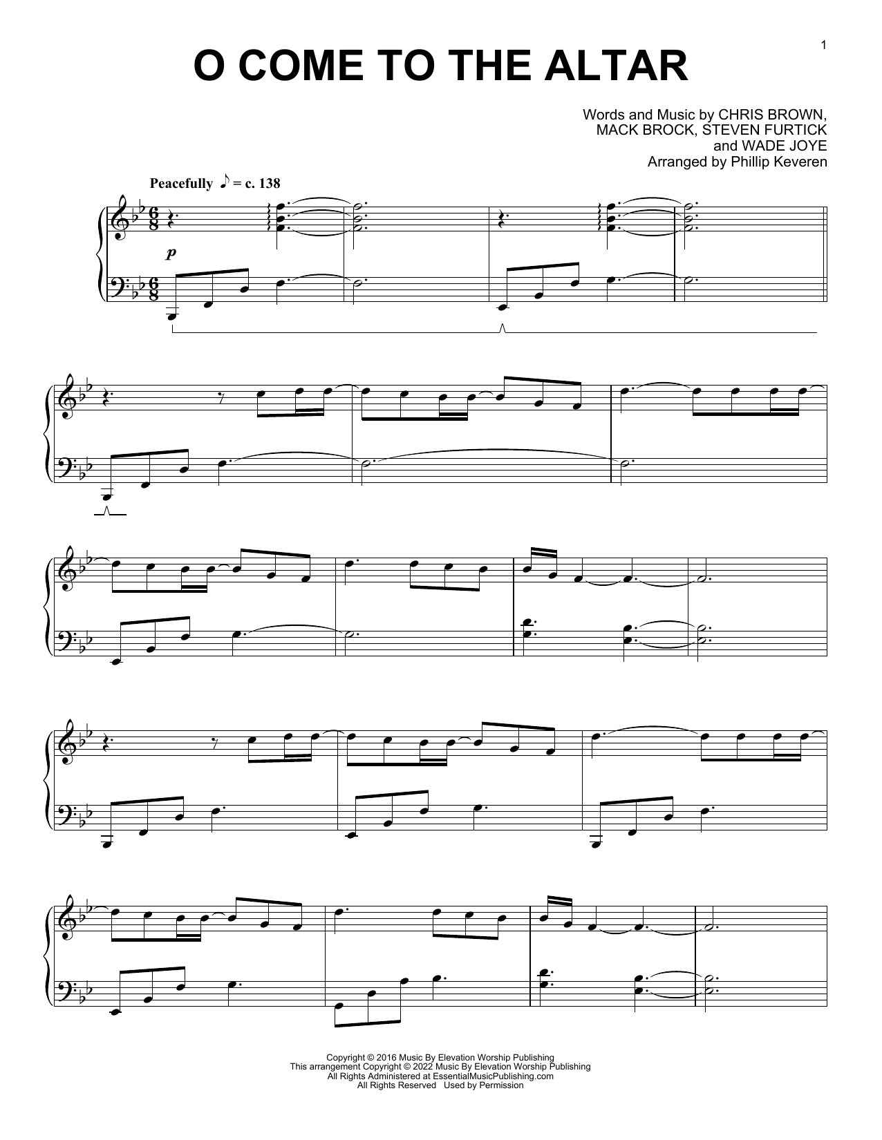 Download Elevation Worship O Come To The Altar (arr. Phillip Keveren) Sheet Music and learn how to play Piano Solo PDF digital score in minutes
