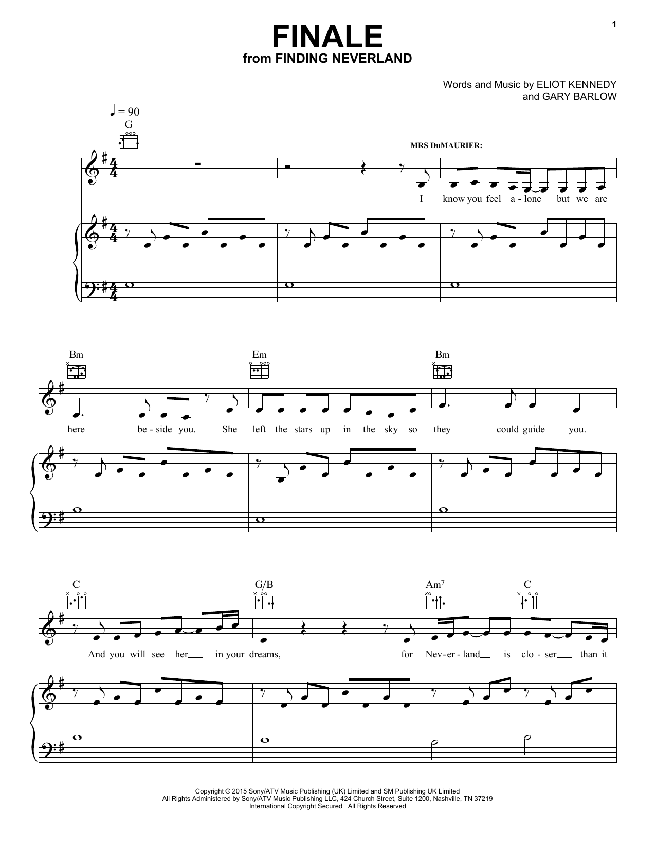 Download Eliot Kennedy Finale Sheet Music and learn how to play Piano, Vocal & Guitar (Right-Hand Melody) PDF digital score in minutes