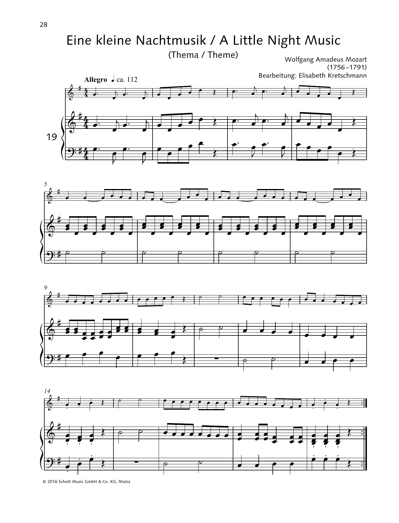 Download Elisabeth Kretschmann A Little Night Music Sheet Music and learn how to play Woodwind Solo PDF digital score in minutes