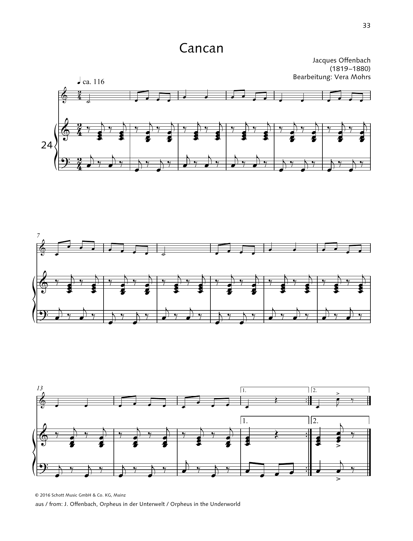 Download Elisabeth Kretschmann Cancan Sheet Music and learn how to play Woodwind Solo PDF digital score in minutes