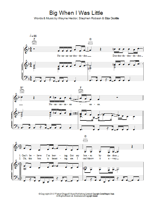 Download Eliza Doolittle Big When I Was Little Sheet Music and learn how to play Alto Saxophone PDF digital score in minutes