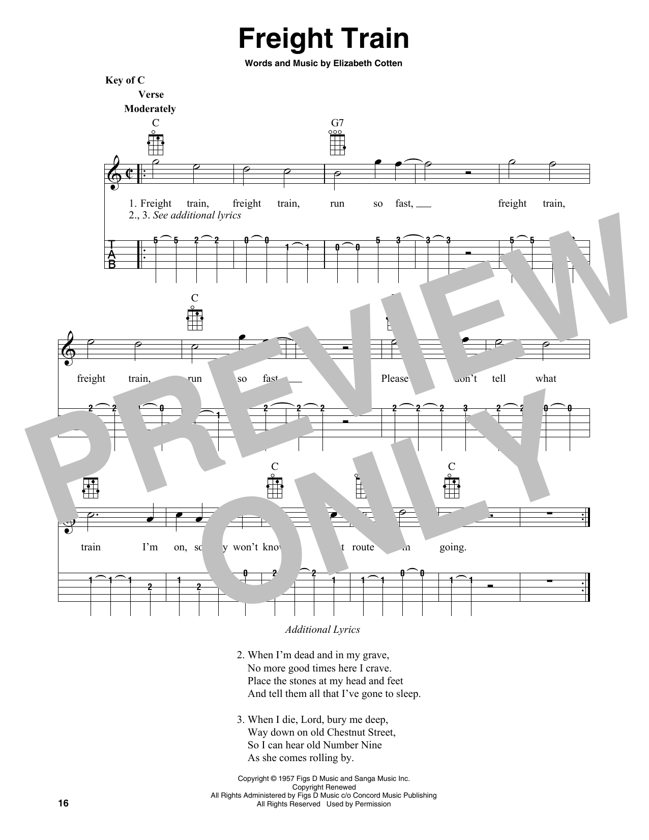 Download Elizabeth Cotten Freight Train (arr. Fred Sokolow) Sheet Music and learn how to play Banjo Tab PDF digital score in minutes