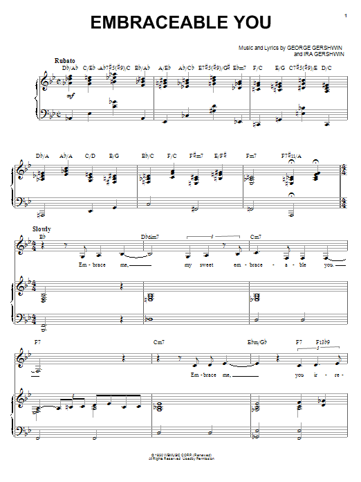 Download Ella Fitzgerald Embraceable You Sheet Music and learn how to play Piano & Vocal PDF digital score in minutes