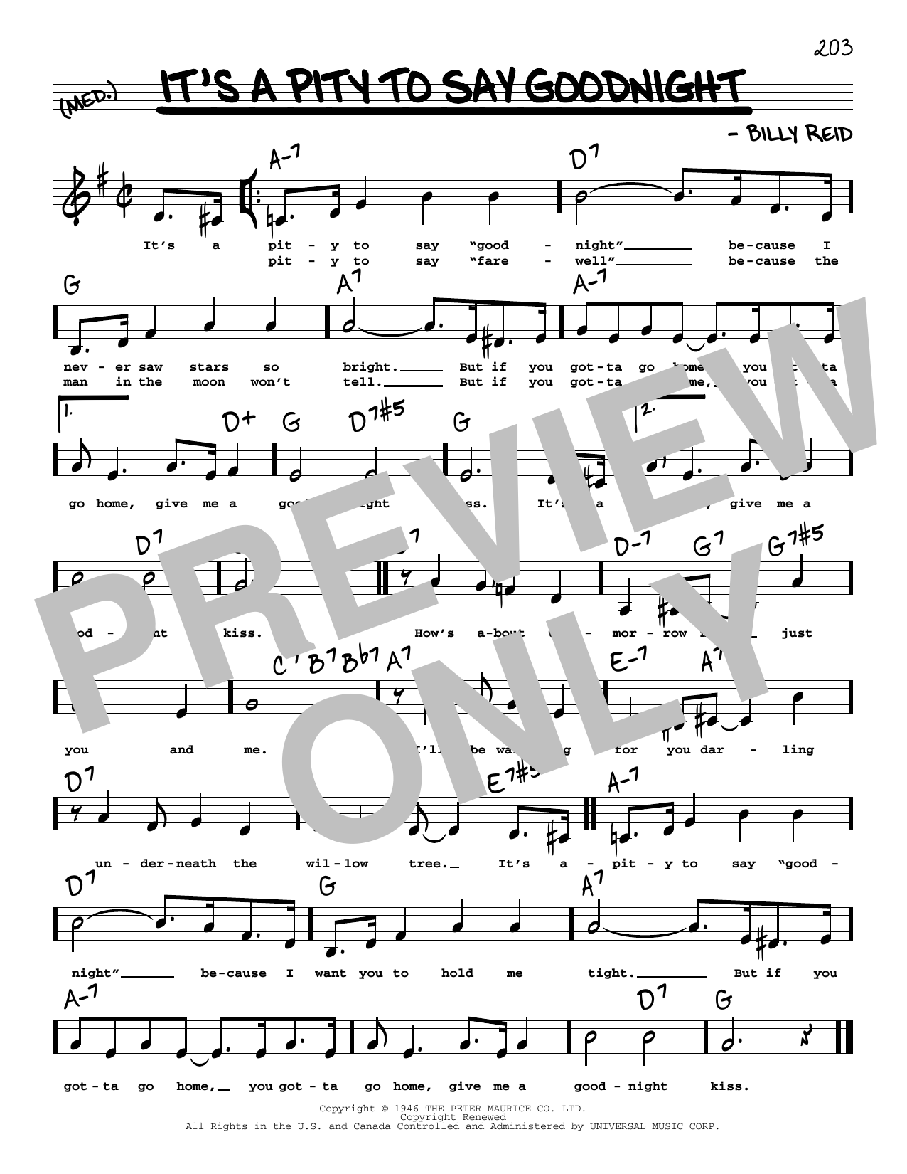 Download Ella Fitzgerald It's A Pity To Say Goodnight (Low Voice) Sheet Music and learn how to play Real Book – Melody, Lyrics & Chords PDF digital score in minutes