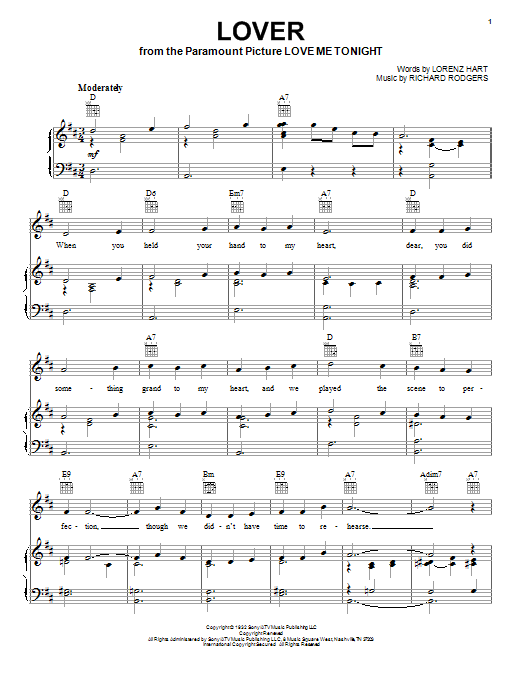 Download Ella Fitzgerald Lover Sheet Music and learn how to play Piano, Vocal & Guitar (Right-Hand Melody) PDF digital score in minutes