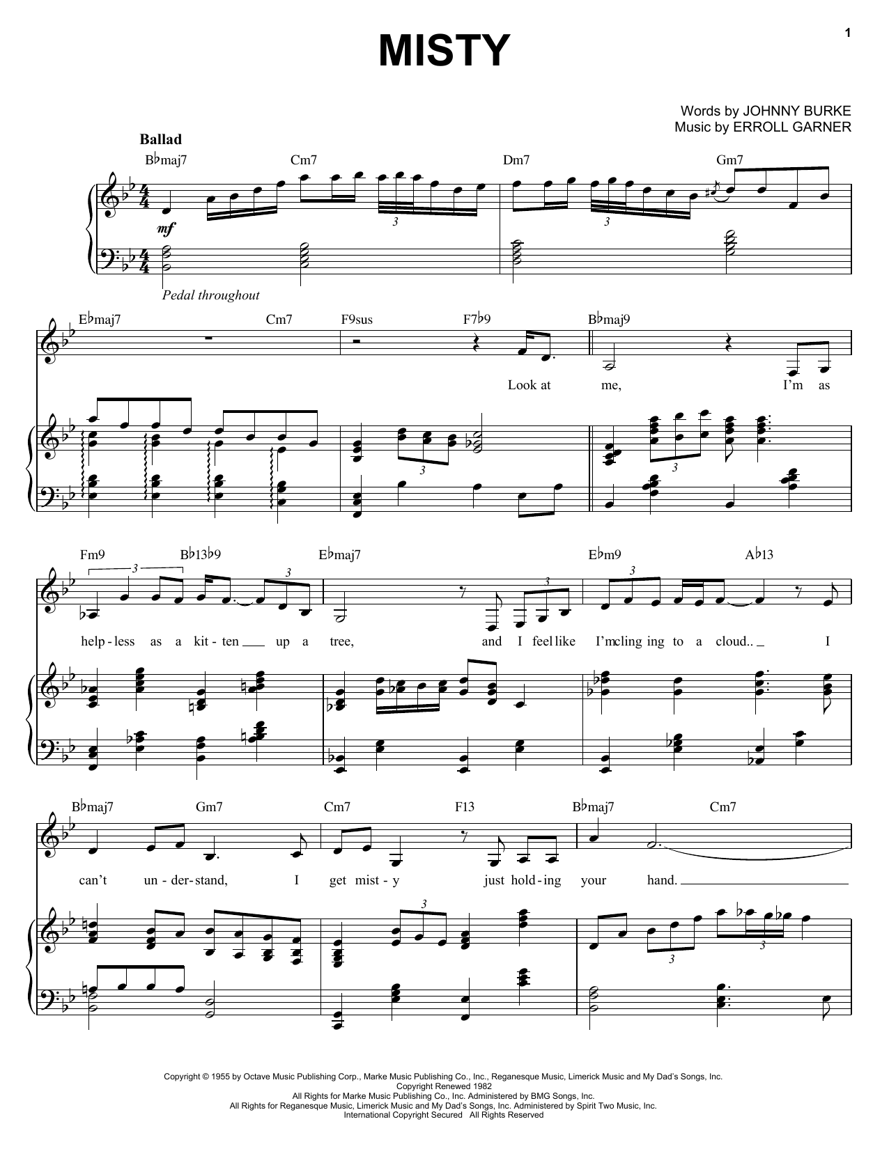 Download Ella Fitzgerald Misty Sheet Music and learn how to play Voice PDF digital score in minutes