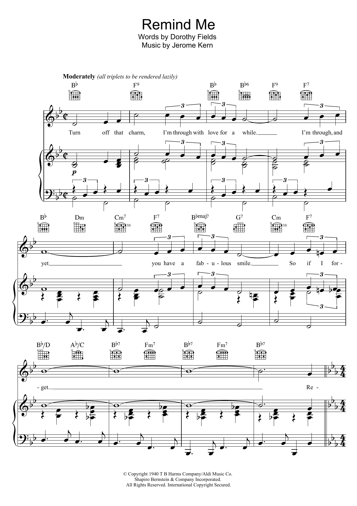 Download Ella Fitzgerald Remind Me Sheet Music and learn how to play Piano, Vocal & Guitar (Right-Hand Melody) PDF digital score in minutes