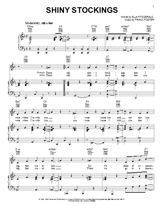 Download Ella Fitzgerald Shiny Stockings Sheet Music and learn how to play Piano, Vocal & Guitar (Right-Hand Melody) PDF digital score in minutes