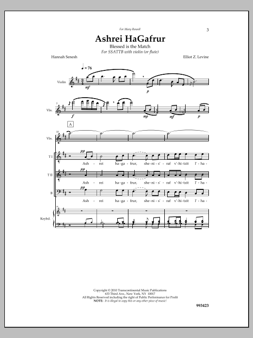 Download Elliot Z. Levine Ashrei Hagafrur Sheet Music and learn how to play Choir PDF digital score in minutes