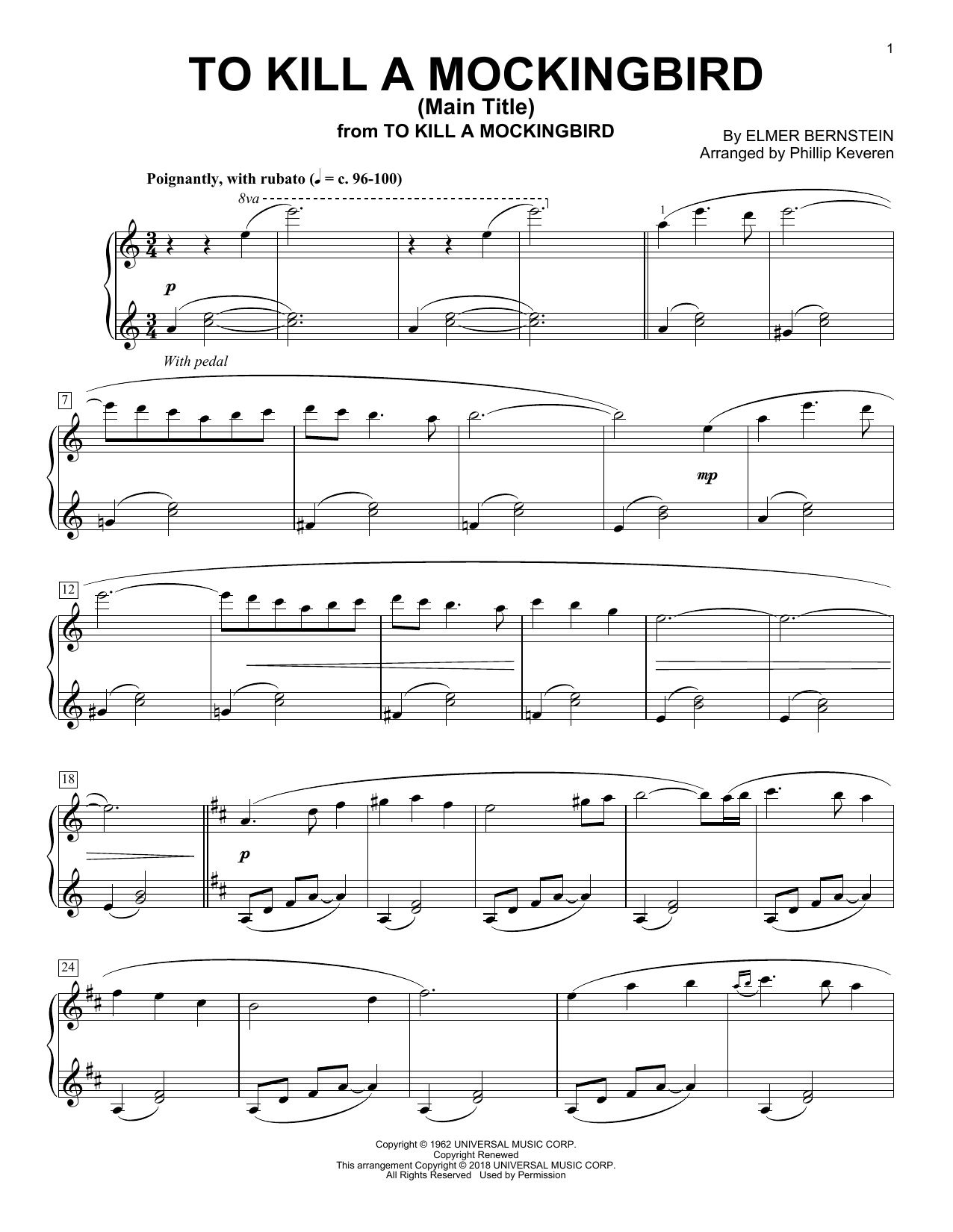 Download Phillip Keveren To Kill A Mockingbird - Main Title Sheet Music and learn how to play Piano PDF digital score in minutes