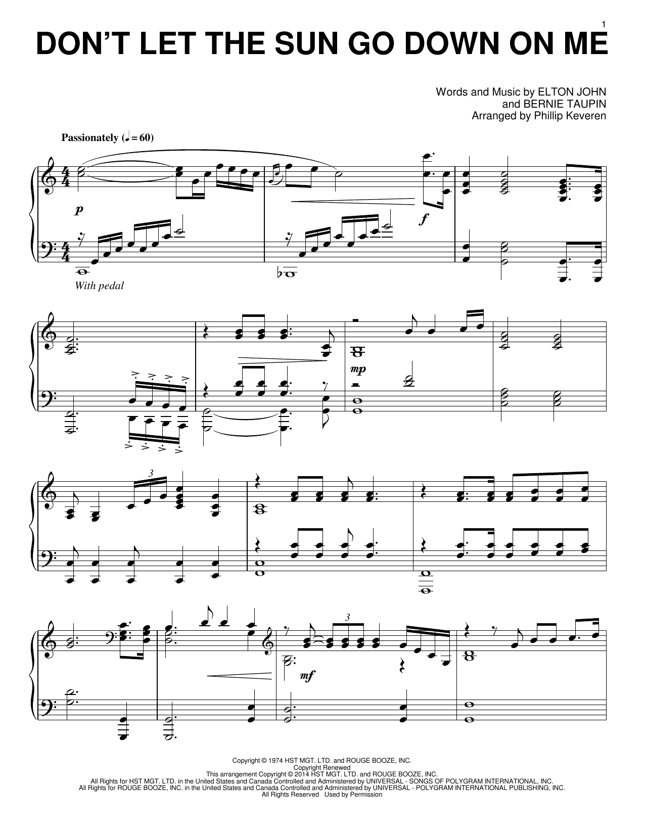 Download Elton John & George Michael Don't Let The Sun Go Down On Me (arr. Phillip Keveren) Sheet Music and learn how to play Piano PDF digital score in minutes