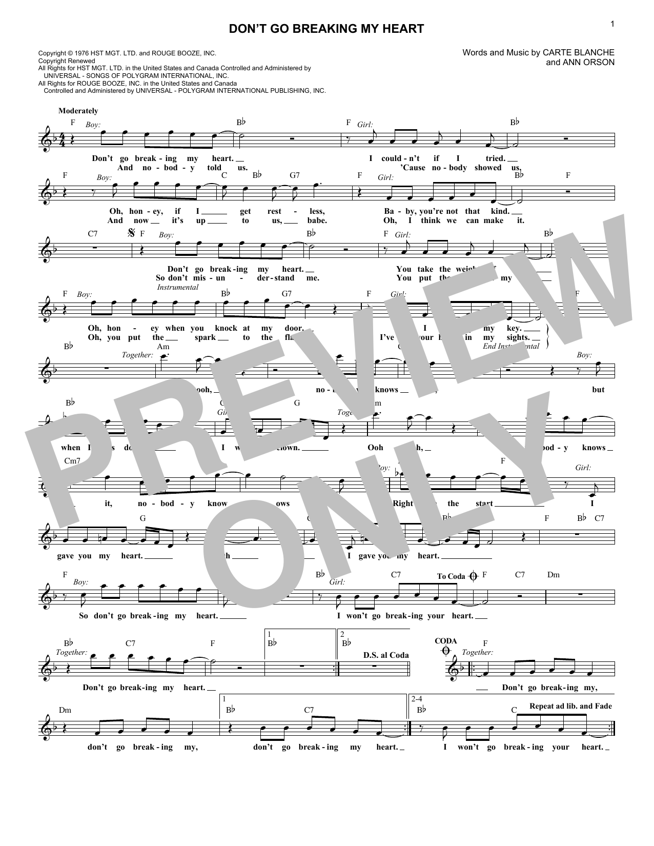 Download Elton John & Kiki Dee Don't Go Breaking My Heart Sheet Music and learn how to play Guitar Tab PDF digital score in minutes