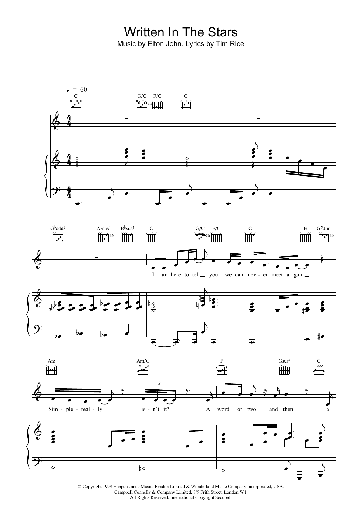Download Elton John & LeAnn Rimes Written In The Stars Sheet Music and learn how to play Vocal Duet PDF digital score in minutes