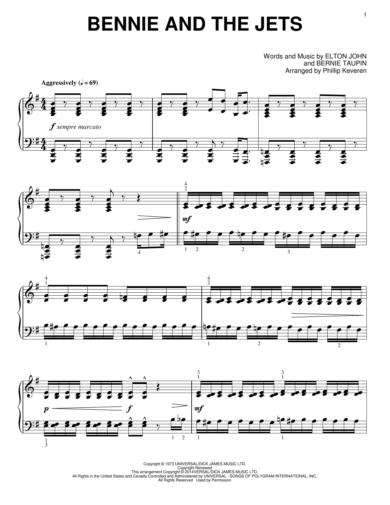 Download Phillip Keveren Bennie And The Jets Sheet Music and learn how to play Piano PDF digital score in minutes