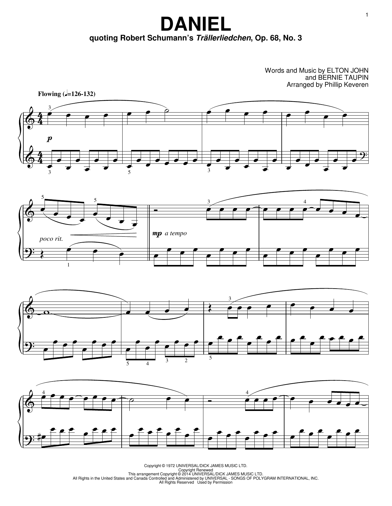 Download Phillip Keveren Daniel Sheet Music and learn how to play Piano PDF digital score in minutes