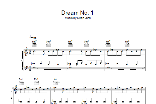 Download Elton John Dream #1 (Instrumental) Sheet Music and learn how to play Piano PDF digital score in minutes